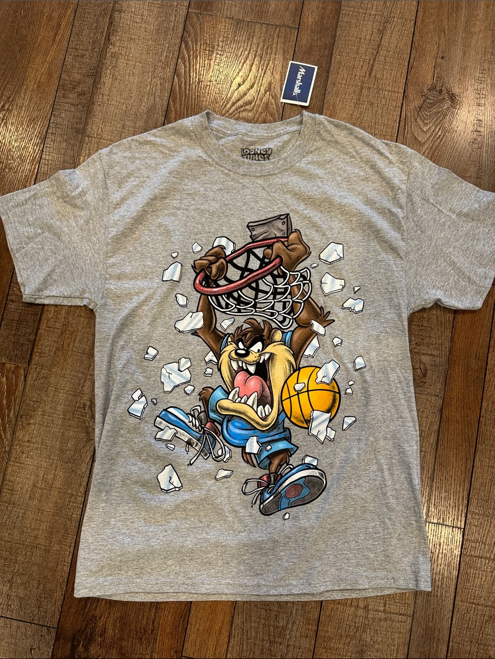 Warner Bros. Taz Basketball Tee - Gray with Blue & Yellow Accents